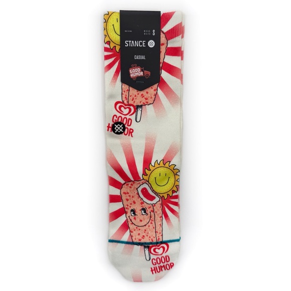 Stance Accessories - Stance Good Humor Crew Socks Womens Small Strawberry Shortcake Pink Red Fun Gift